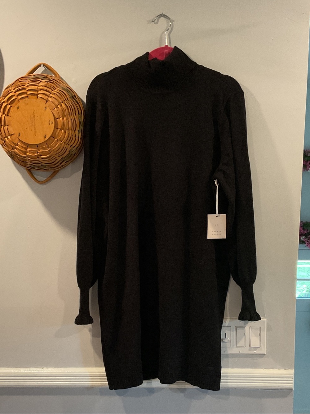 NWT Lauren Conrad Black Long Sleeve Turtleneck Sweater Dress